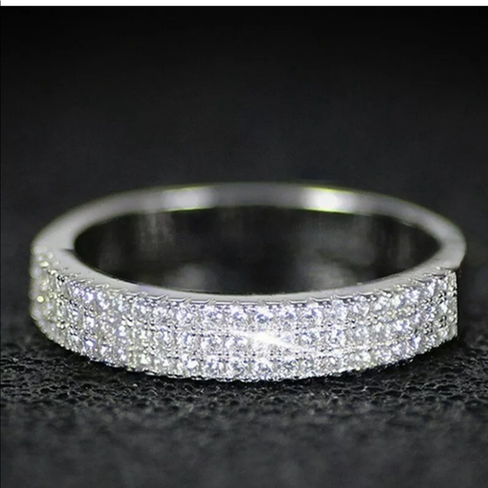 925 silver engagement wedding band - Picture 2 of 4
